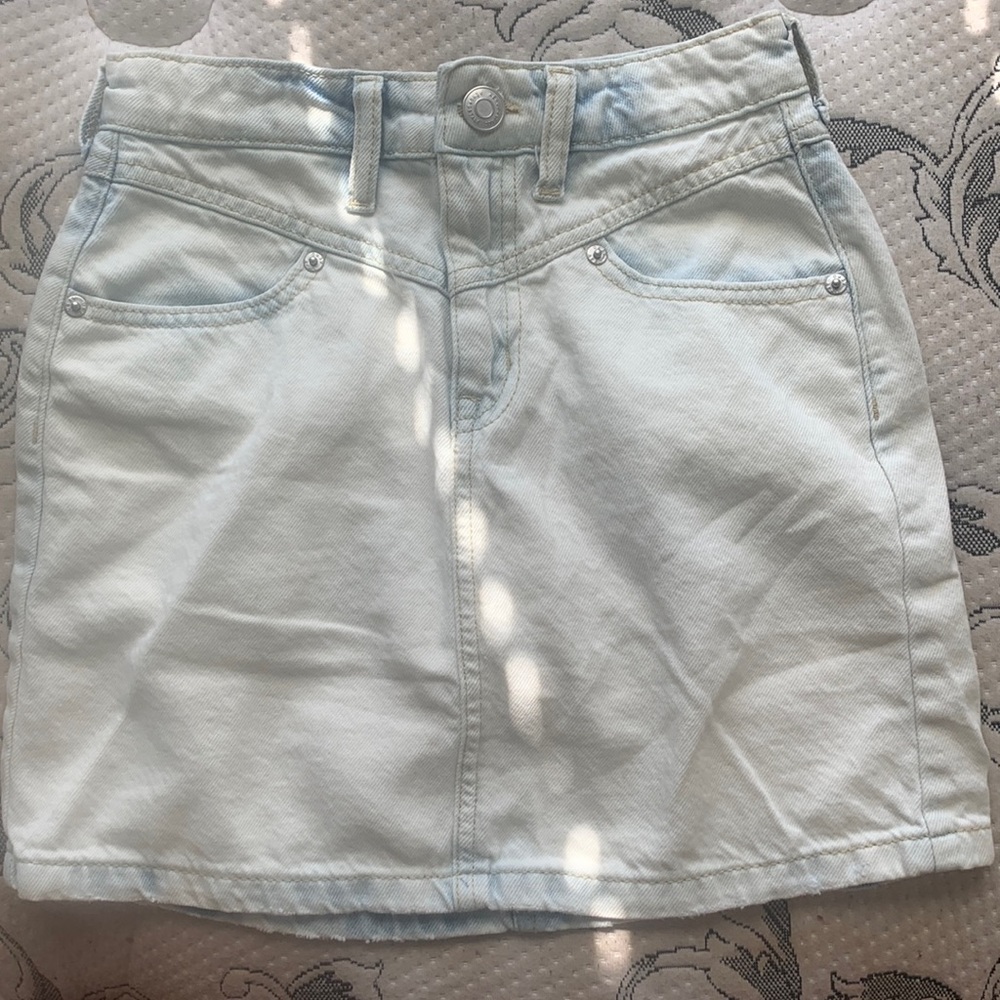 000 denim high rise aero mini skirt